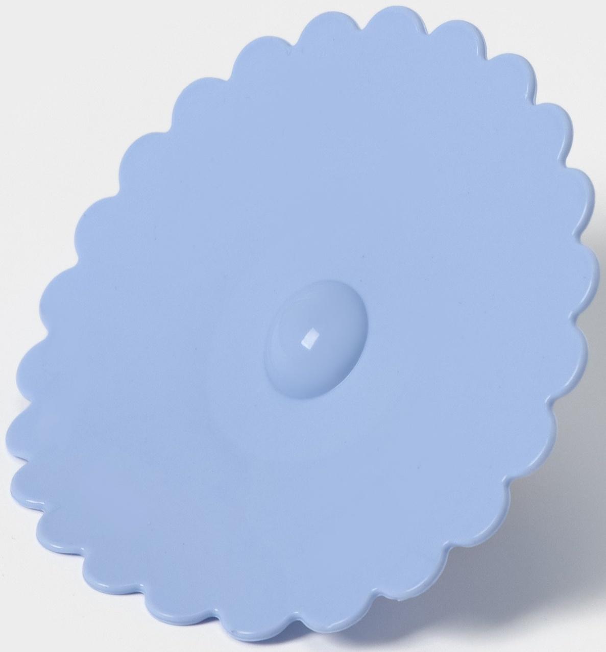 Крышка-непроливайка силиконовая Доляна «Лимон», d=11 см, цвет васильковый