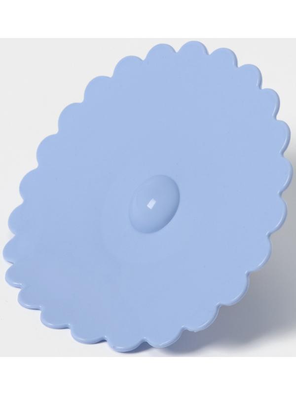 Крышка-непроливайка силиконовая Доляна «Лимон», d=11 см, цвет васильковый