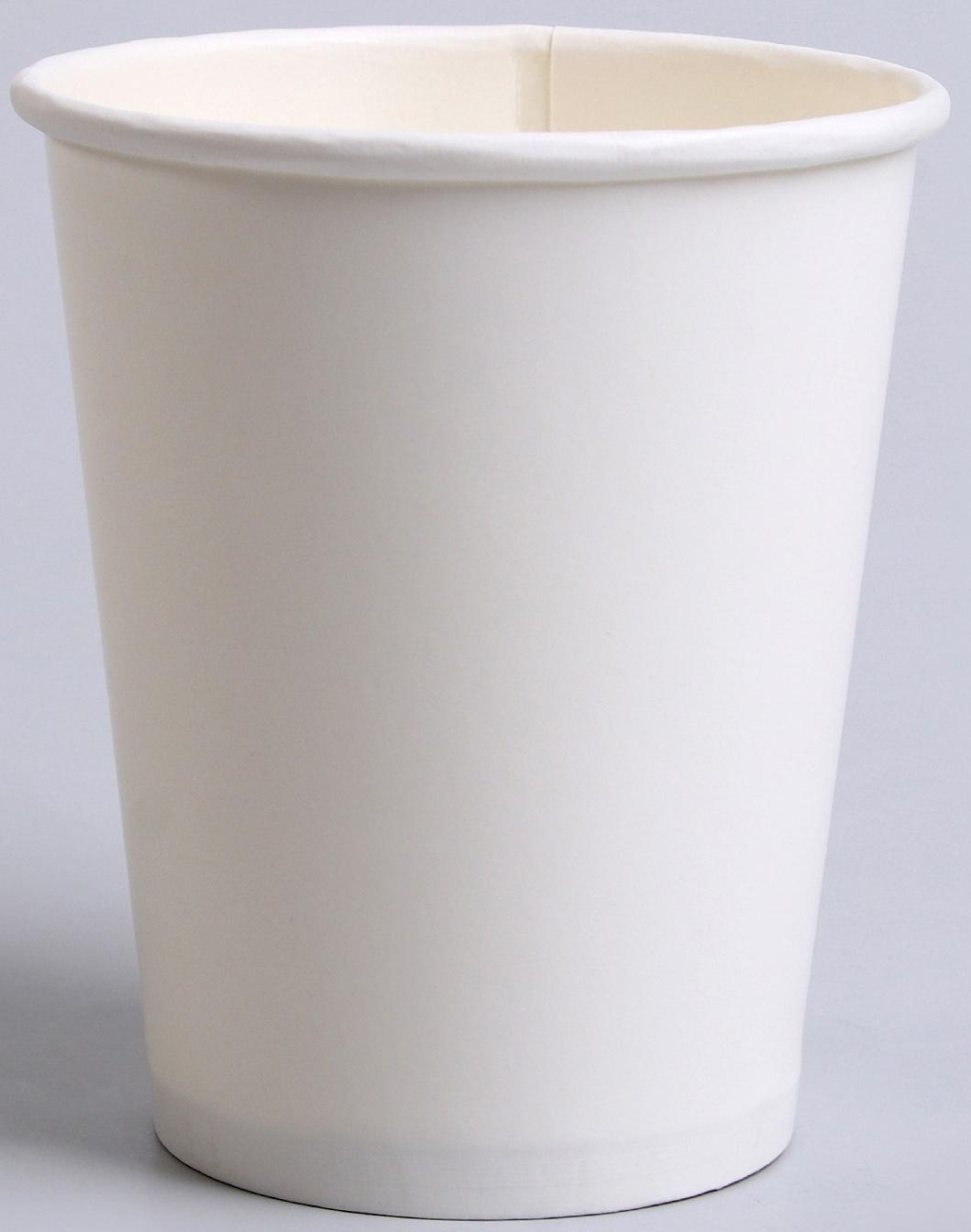 Стакан бумажный однотонный, цвет белый, 250 мл, 50 штук