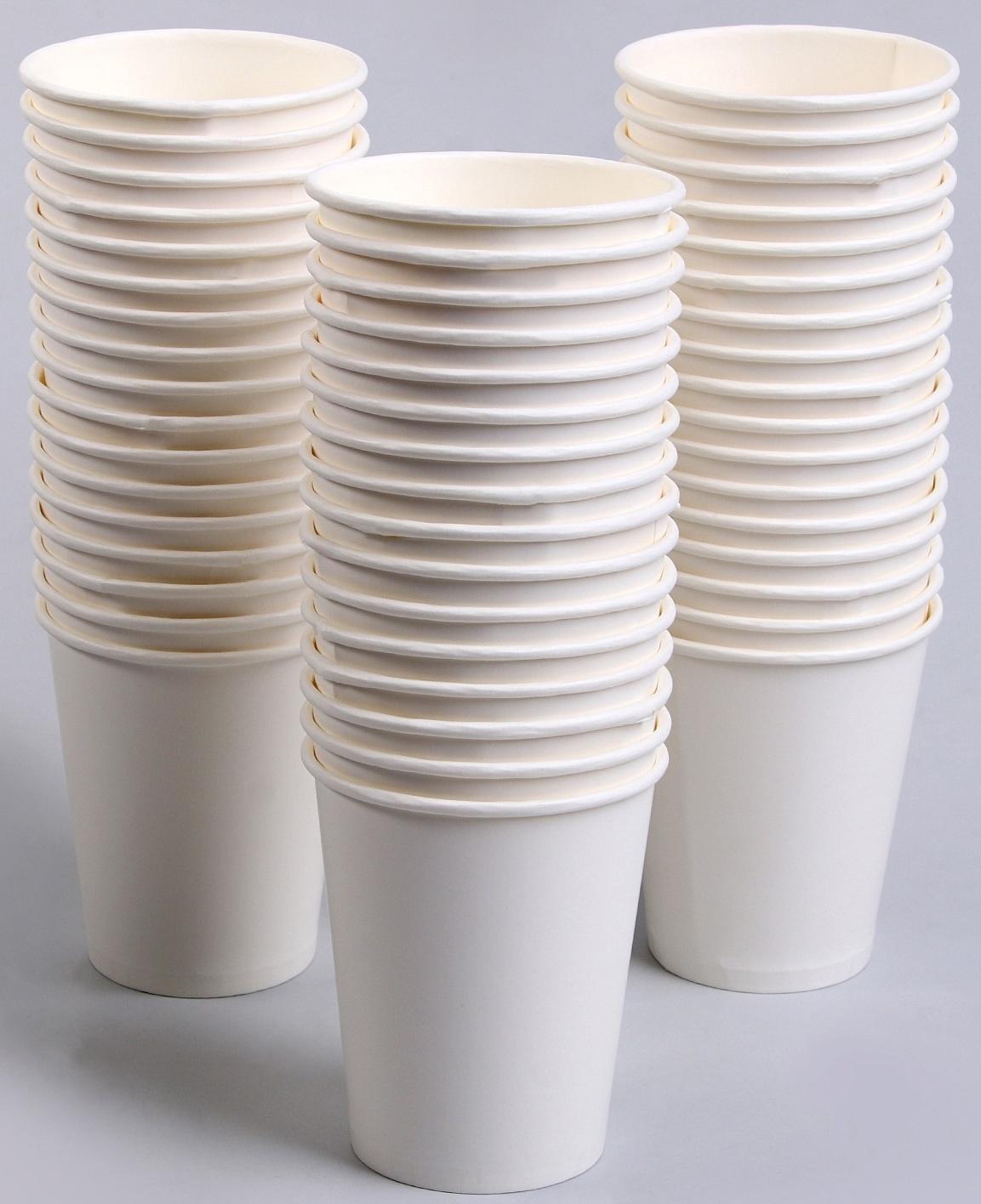 Стакан бумажный однотонный, цвет белый, 250 мл, 50 штук