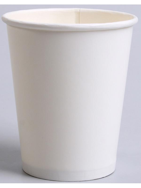 Стакан бумажный однотонный, цвет белый, 250 мл, 50 штук