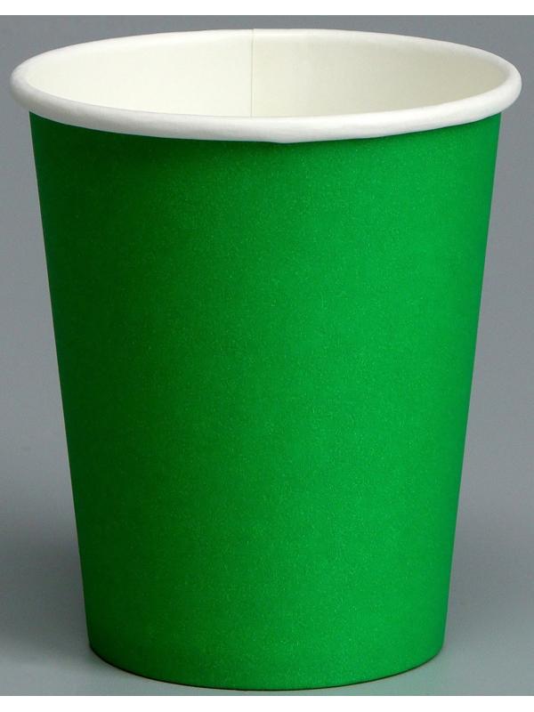 Стакан бумажный, однотонный, цвет зеленый, 250 мл, 50 шт