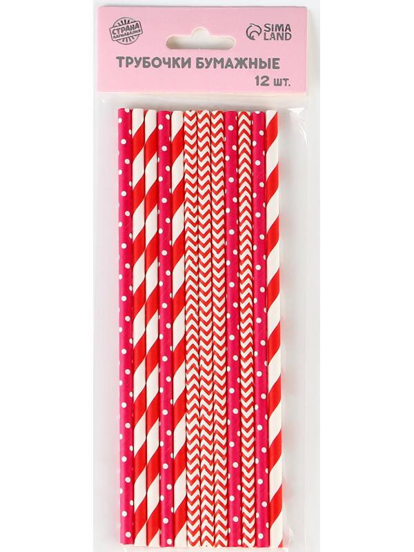 Трубочки бумажные 12 шт «Девочки»