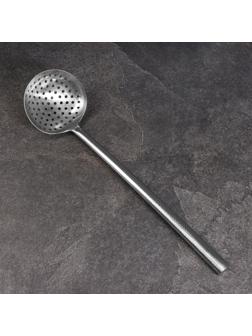 Шумовка для казана узбекская 53см, диаметр 14см, мет ручка