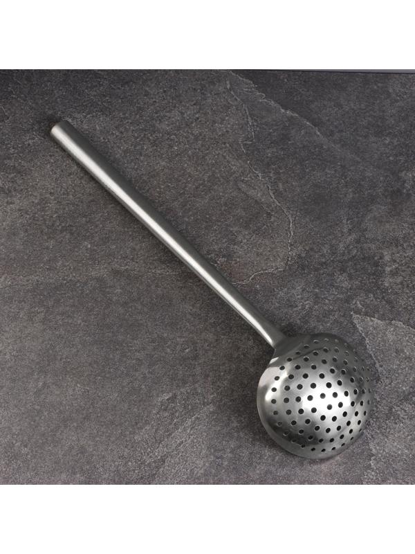 Шумовка для казана узбекская 53см, диаметр 14см, мет ручка