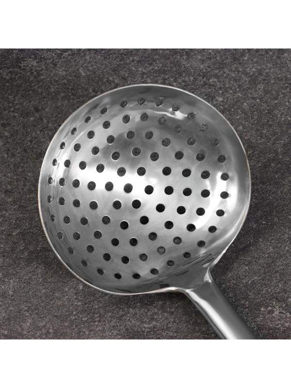 Шумовка для казана узбекская 53см, диаметр 14см, мет ручка