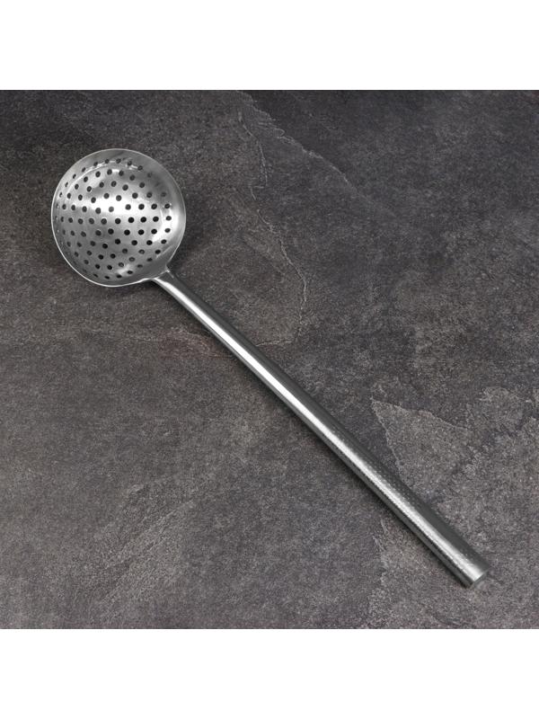 Шумовка для казана узбекская 53см, диаметр 14см, мет ручка