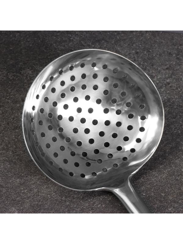 Шумовка для казана узбекская 54см, диаметр 18,5см, мет ручка