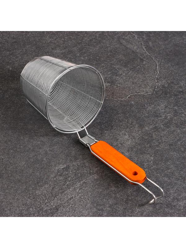 Корзинка для приготовления картошки фри, 31см, дерев ручка