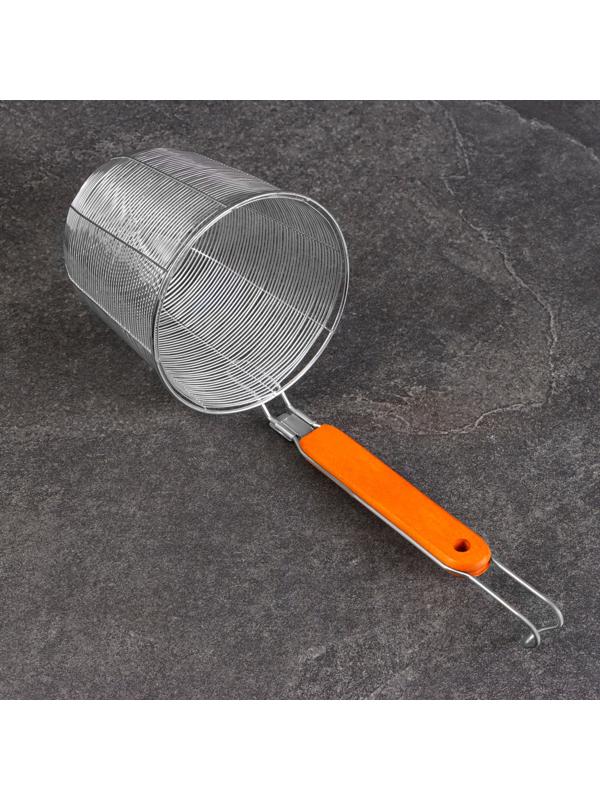 Корзинка для приготовления картошки фри, 34см, дерев ручка