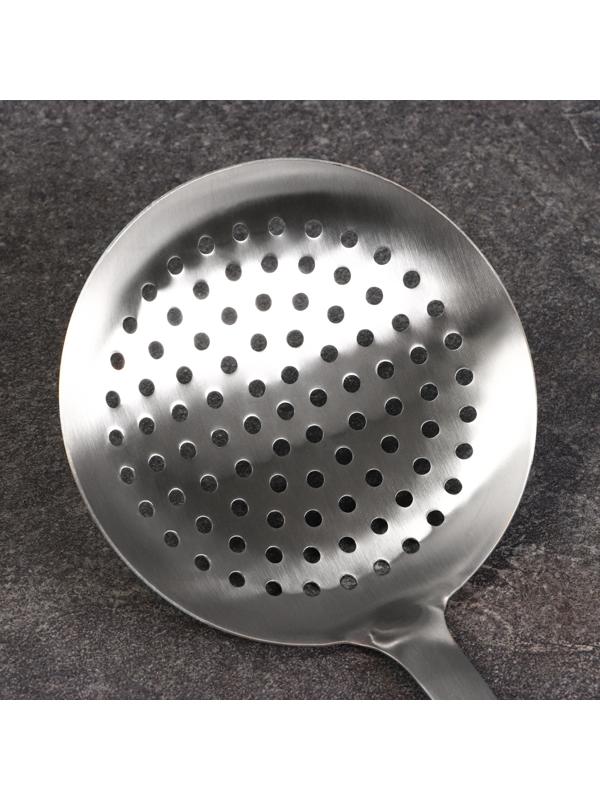 Шумовка для казана 40см, диаметр 14см, дерев ручка