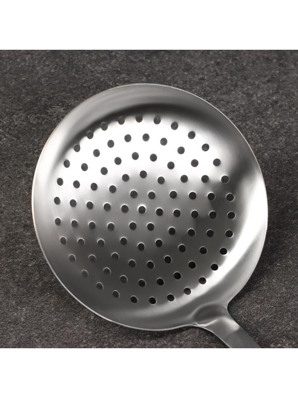 Шумовка для казана 42см, диаметр 16см, дерев ручка