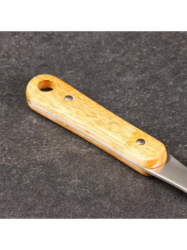 Шумовка для казана 42см, диаметр 16см, дерев ручка