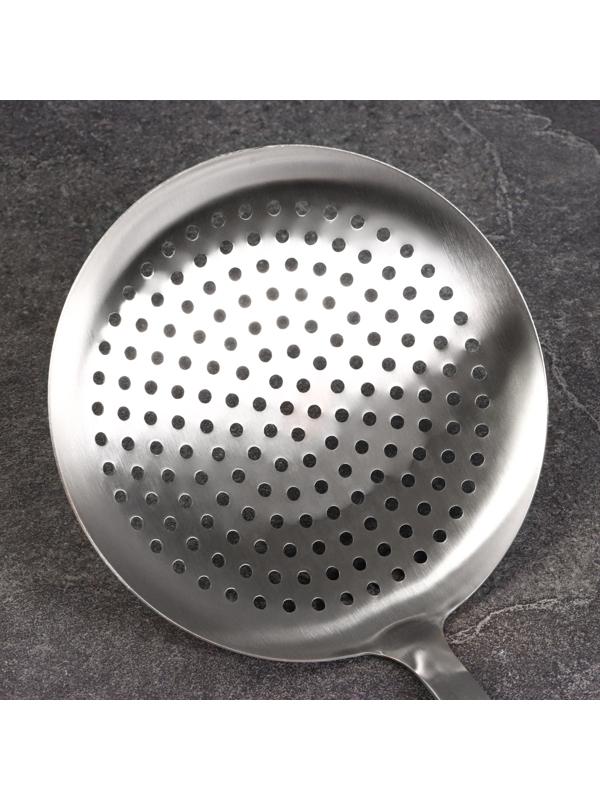 Шумовка для казана 45см, диаметр 18,5см, дерев ручка