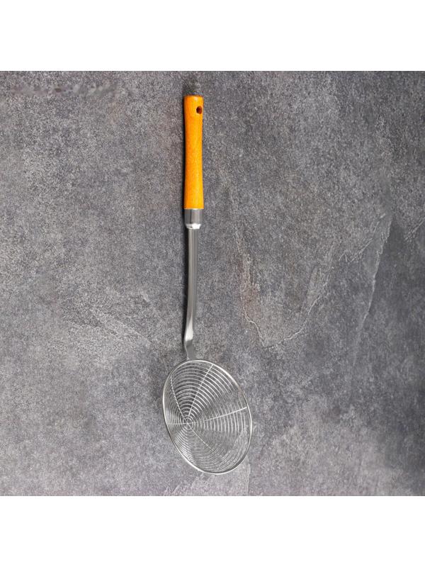 Дуршлаг-сито с деревянной ручкой 41см, диаметр 13см, глубина 3,5см