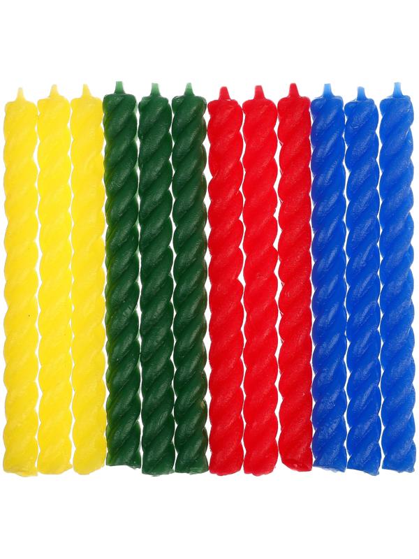 Набор витых свечей в торт 12 шт 