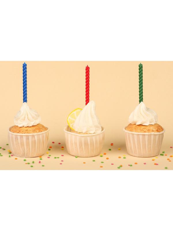 Набор витых свечей в торт 12 шт 