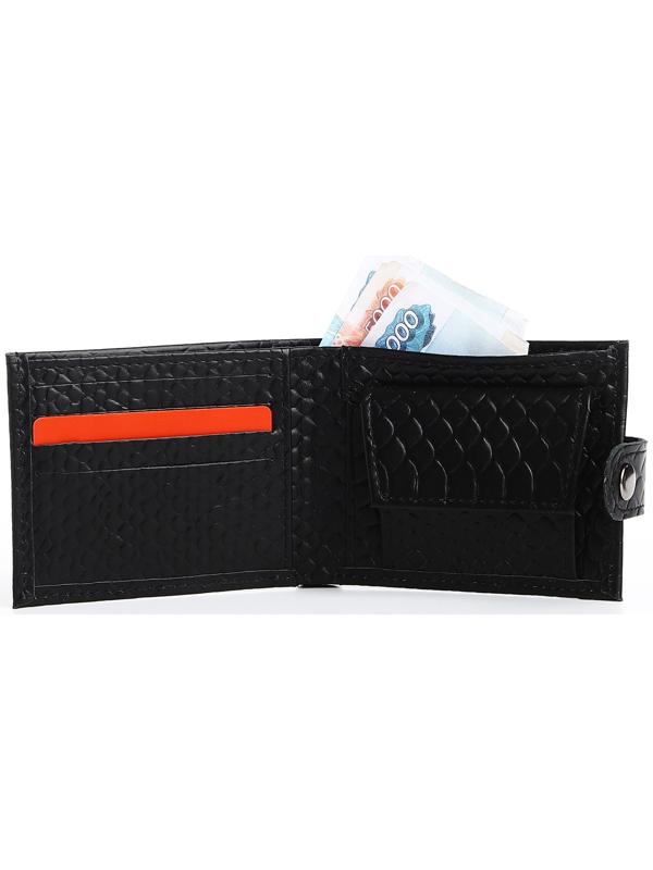 Кошелёк на кнопке, цвет чёрный