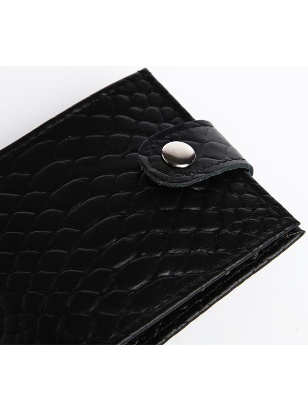 Кошелёк на кнопке, цвет чёрный