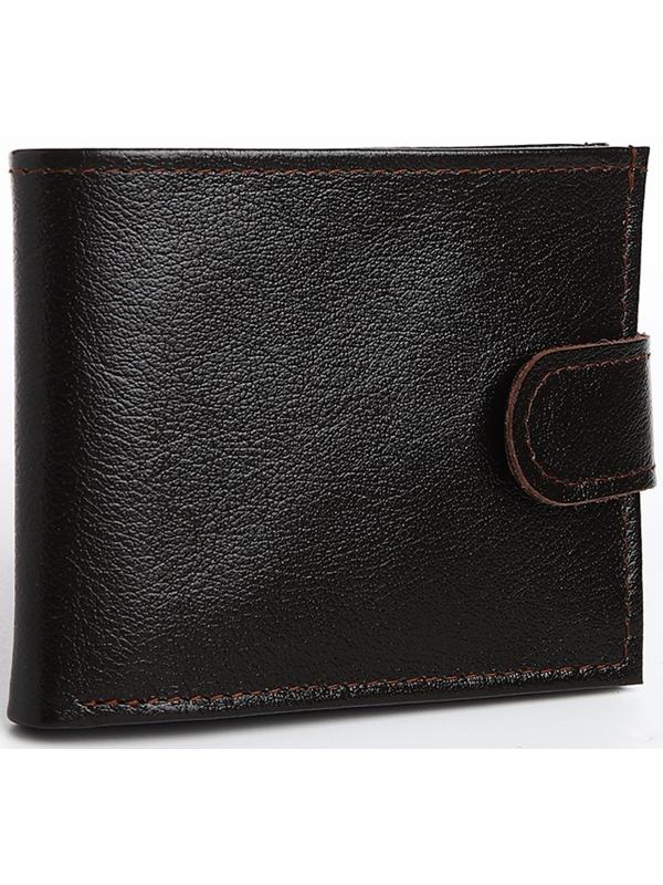 Портмоне на кнопке, для купюр, для карт, для монет, цвет коричневый