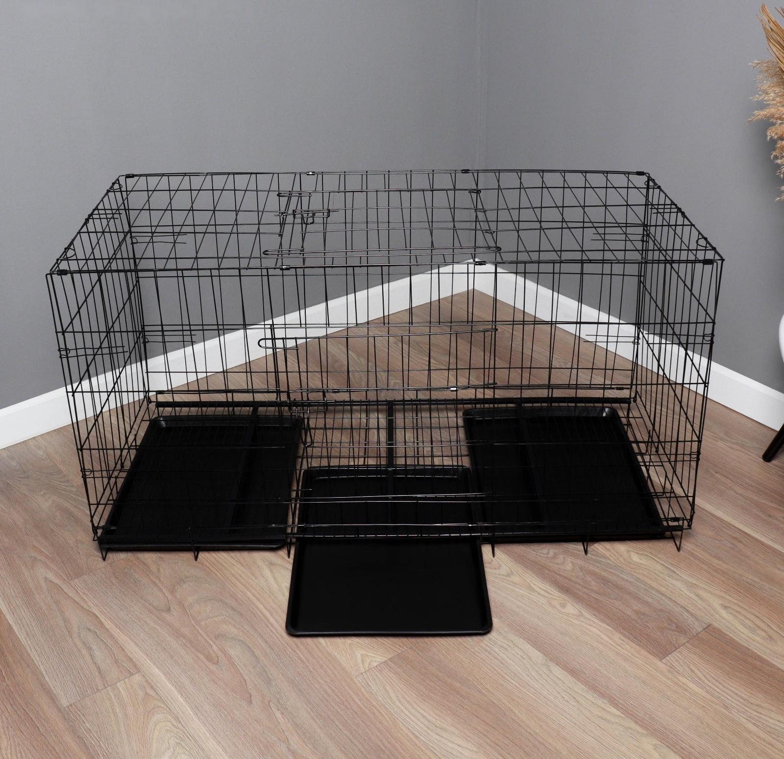 Клетка с люком для собак, 130 х 60 х 70 см, чёрная