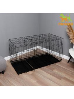 Клетка с люком для собак, 130 х 60 х 70 см, чёрная