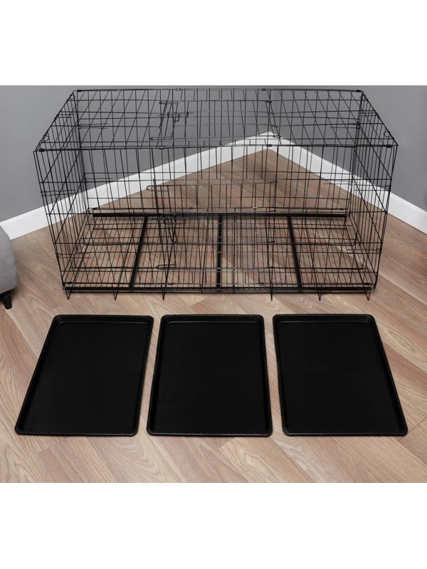Клетка с люком для собак, 130 х 60 х 70 см, чёрная