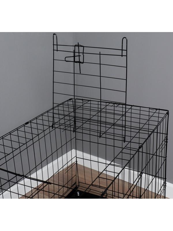 Клетка с люком для собак, 130 х 60 х 70 см, чёрная
