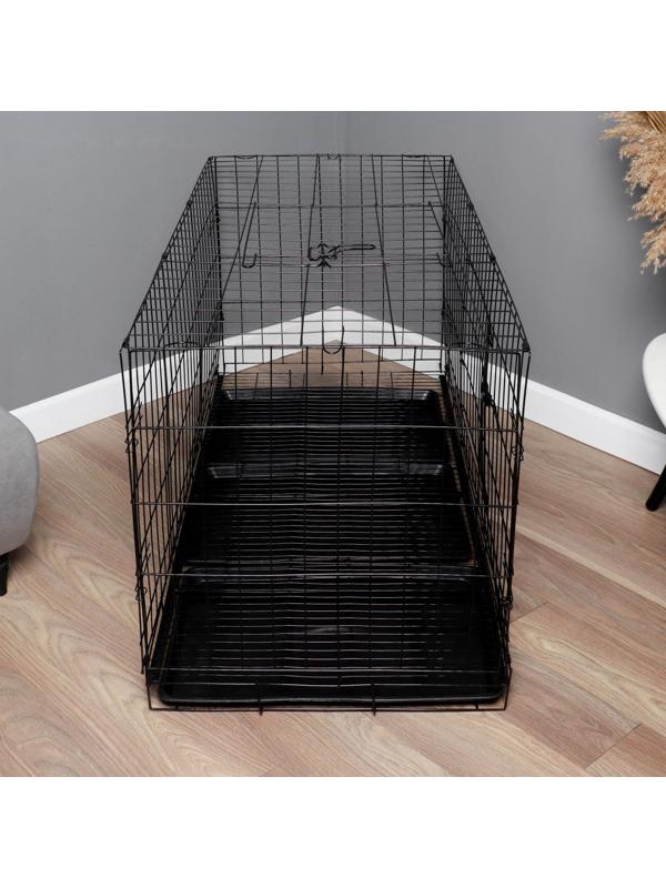 Клетка с люком для собак, 130 х 60 х 70 см, чёрная