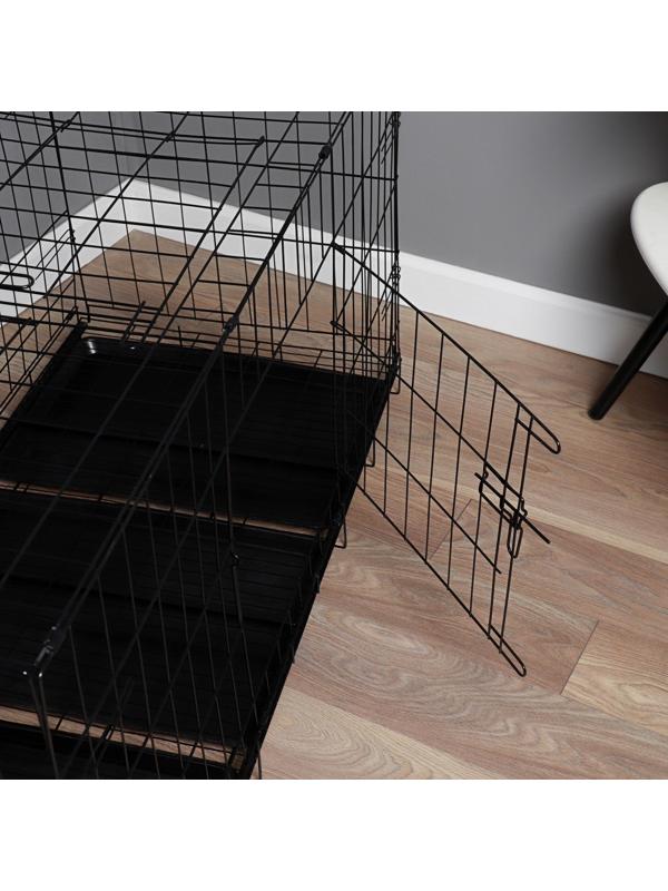 Клетка с люком для собак, 130 х 60 х 70 см, чёрная