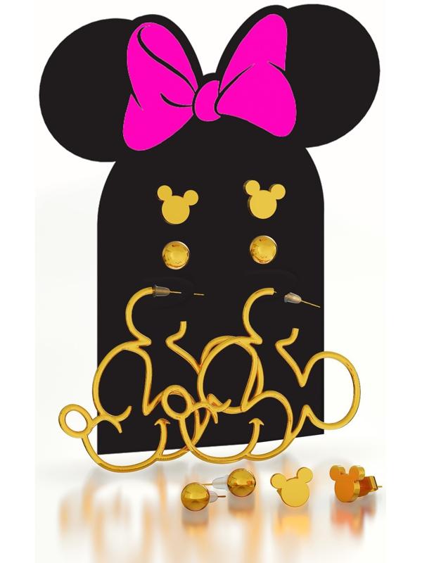 Серьги набор, 3 пары, цвет золотой 