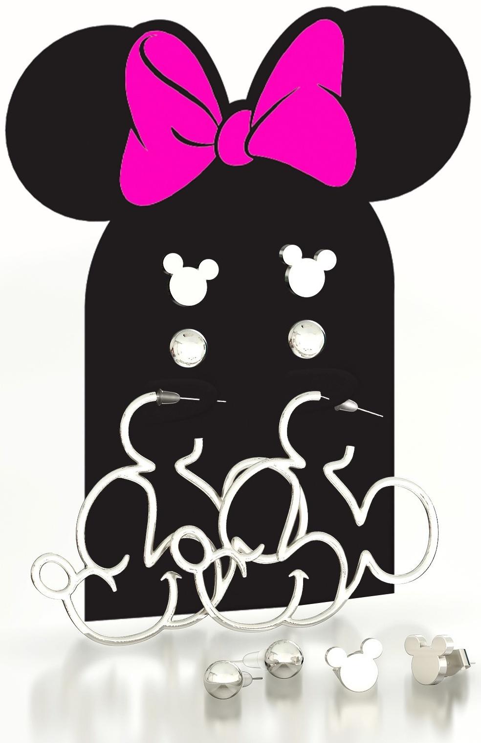 Серьги набор, 3 пары, цвет серебрянный 