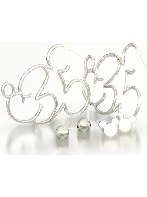 Серьги набор, 3 пары, цвет серебрянный 