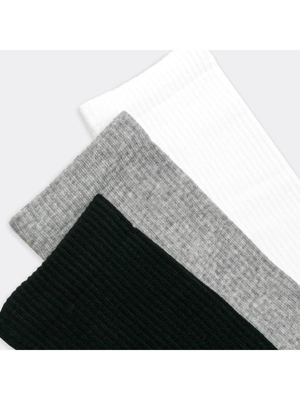 Набор мужских носков (3 пары), цвет белый/серый меланж/чёрный, размер 27-29