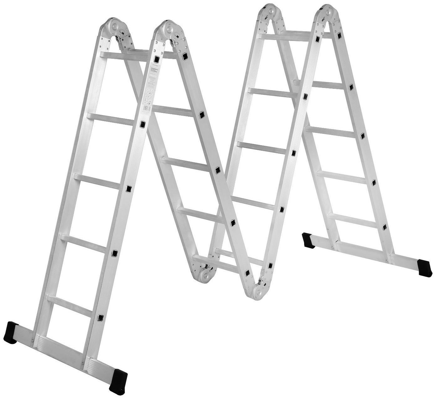 Лестница-трансформер ТУНДРА, алюминиевая, 4х5 ступени