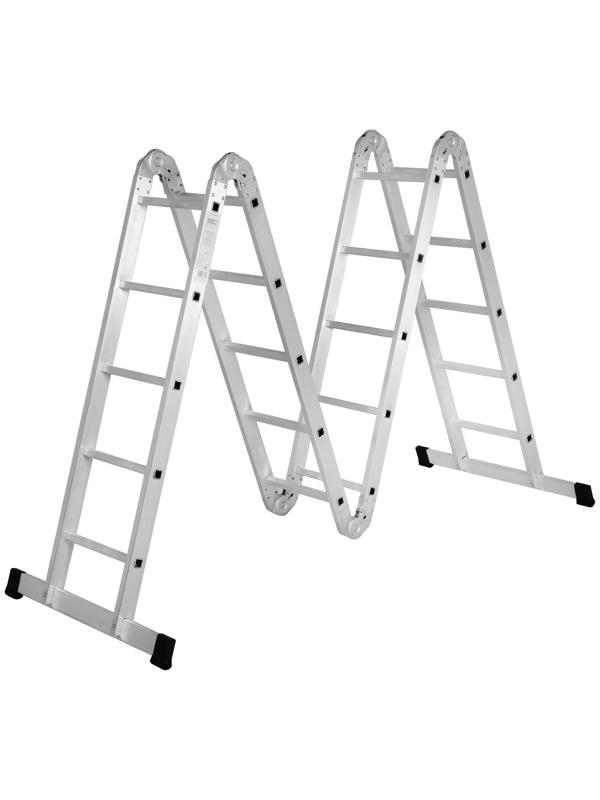 Лестница-трансформер ТУНДРА, алюминиевая, 4х5 ступени