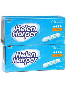 Тампоны безаппликаторные Helen Harper, Super, 16 шт (2 упаковки)