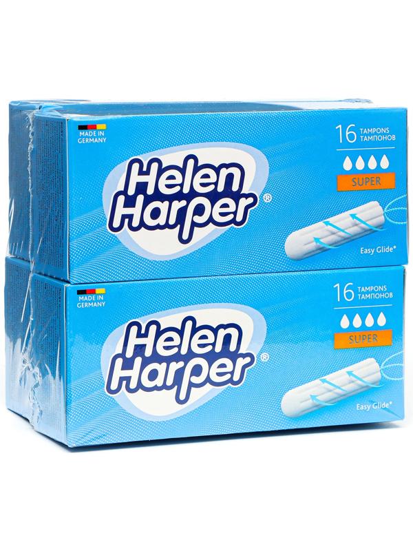 Тампоны безаппликаторные Helen Harper, Super, 16 шт (4 упаковки)