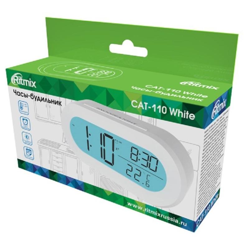 Часы-будильник Ritmix CAT-110 White