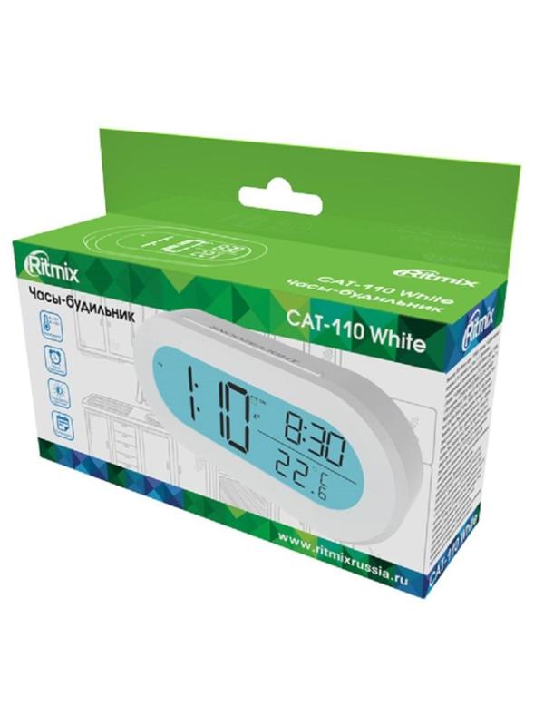Часы-будильник Ritmix CAT-110 White