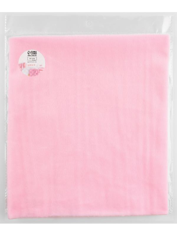 Лоскут плюш, 50 × 50 см, 220 г/м, цвет светло-розовый №57