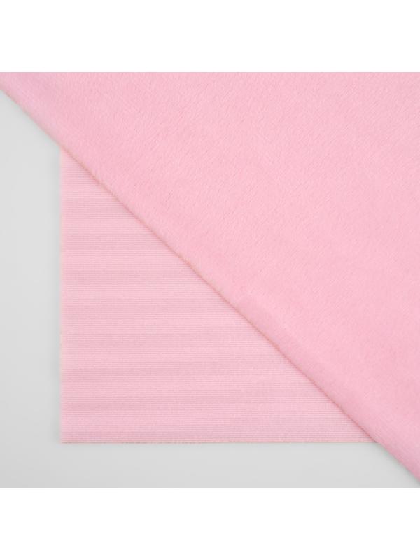 Лоскут плюш, 50 × 50 см, 220 г/м, цвет светло-розовый №57