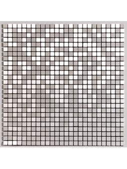 Панель самоклеящаяся 30*30см мозайка клетка серебристая