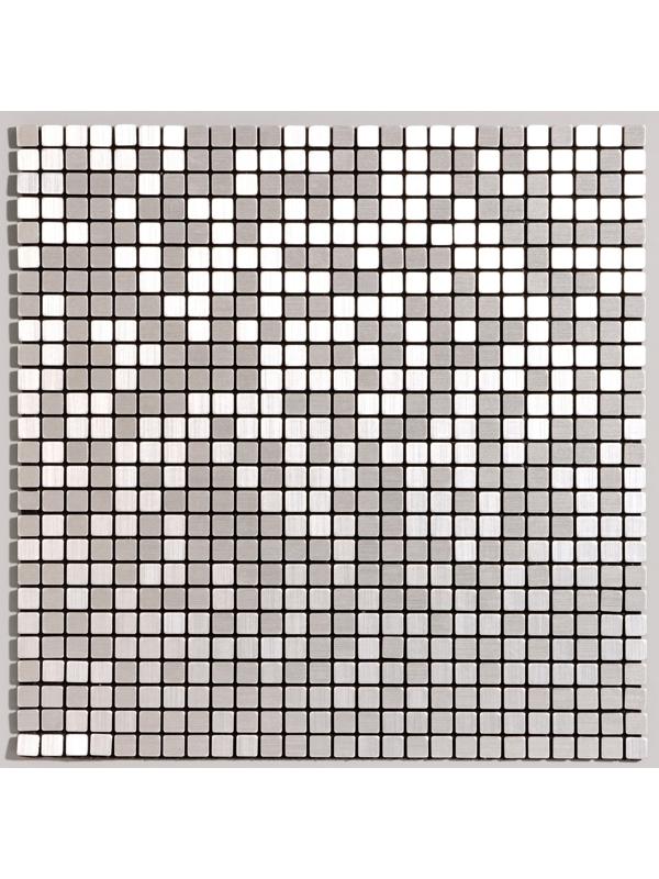 Панель самоклеящаяся 30*30см мозайка клетка серебристая