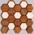 Панель самоклеящаяся 30*30см мозайка соты, коричневая