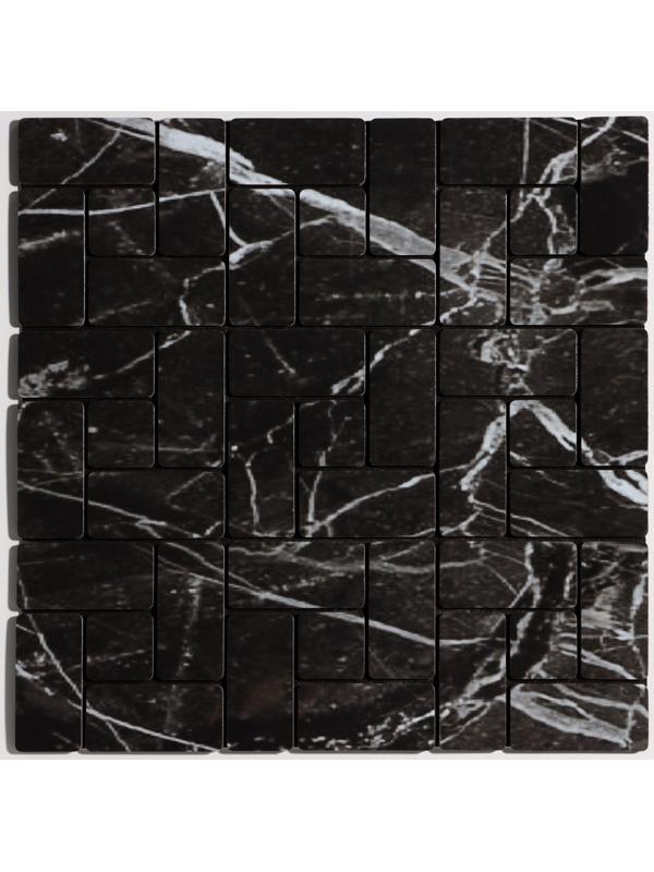 Панель самоклеящаяся 30*30см мягкая, клетка черная