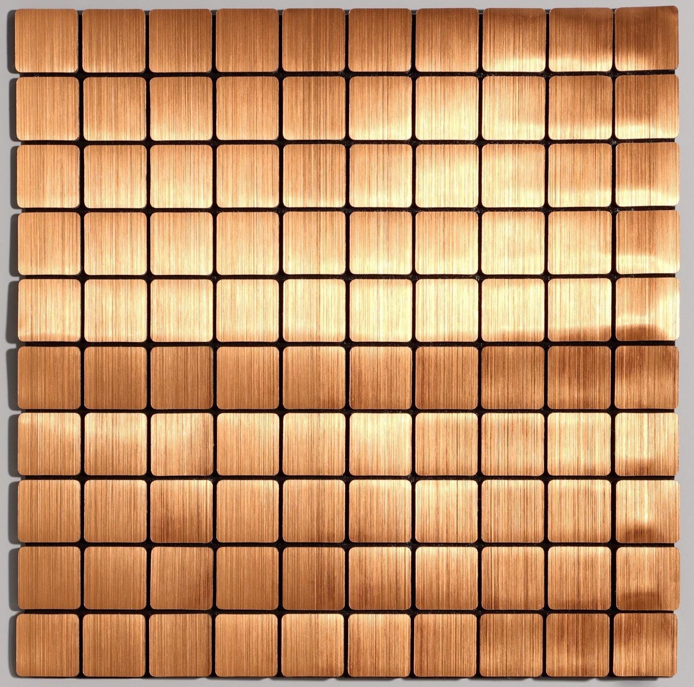 Панель самоклеящаяся 30*30см мягкая, клетка медь