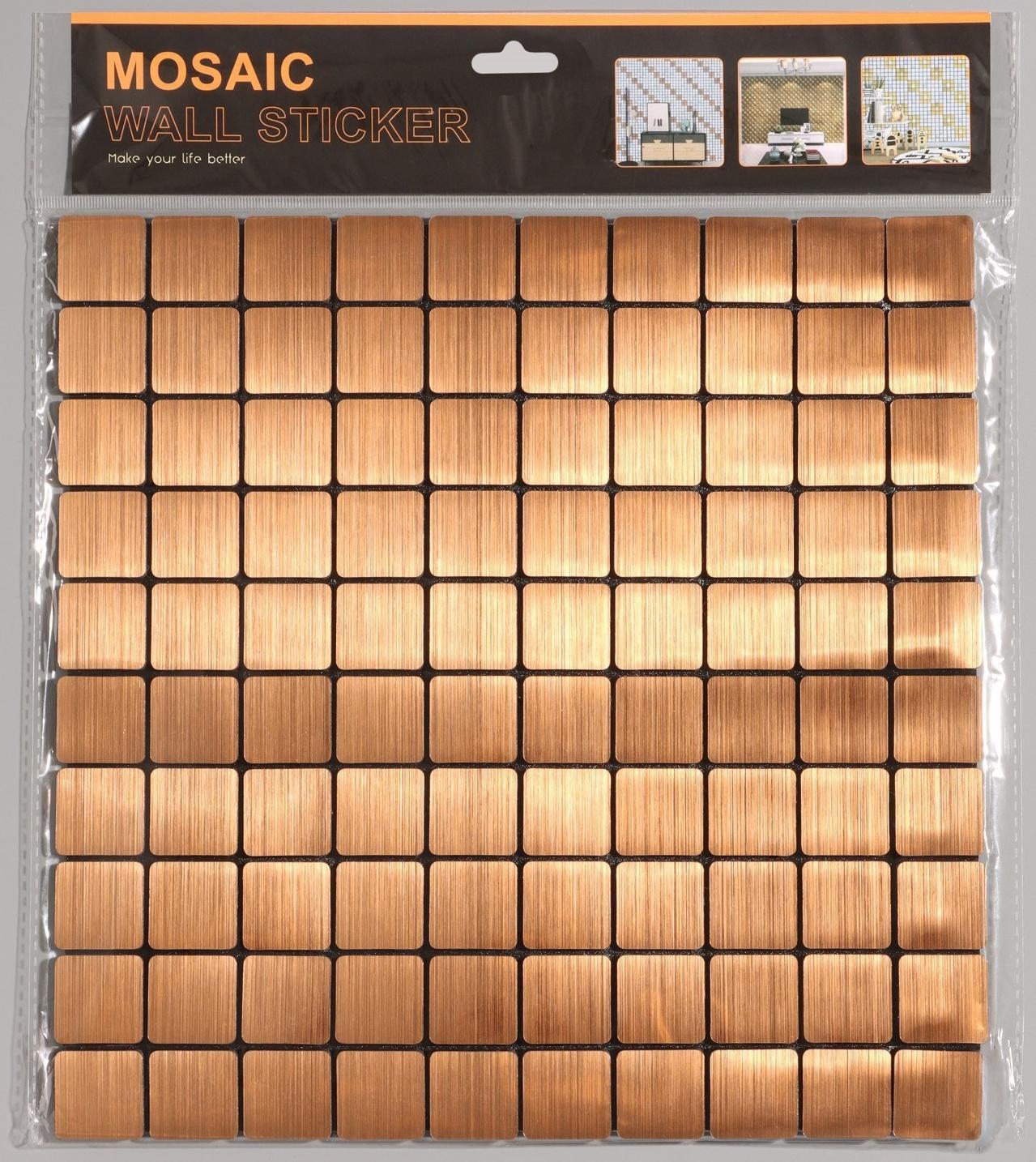 Панель самоклеящаяся 30*30см мягкая, клетка медь