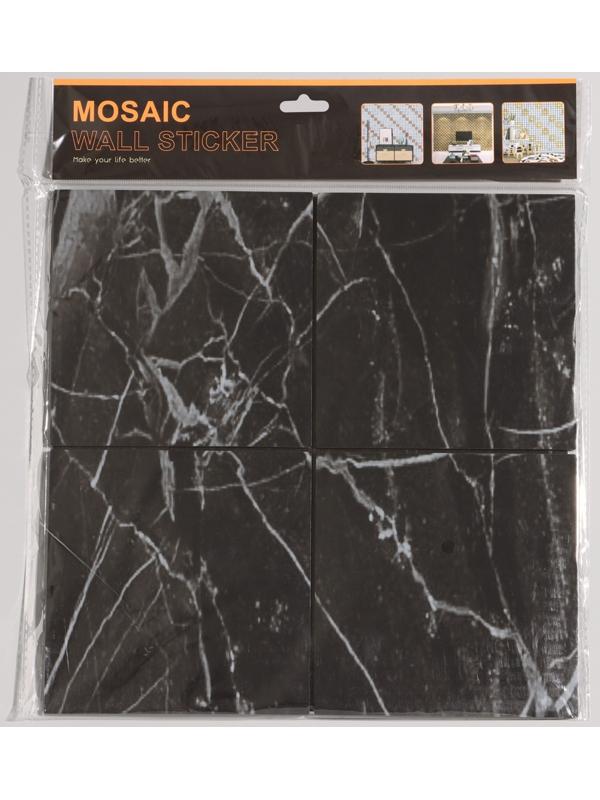 Панель самоклеящаяся 30*30см мягкая мрамор черный