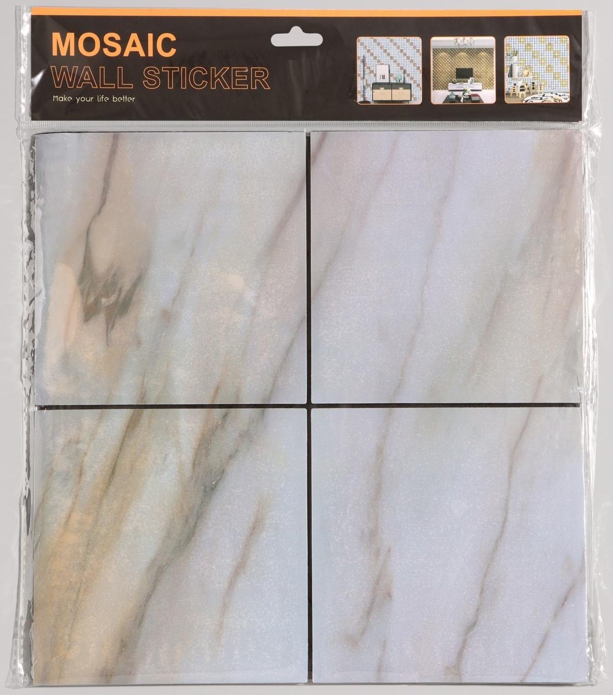 Панель самоклеящаяся 30*30см мягкая мрамор светлый